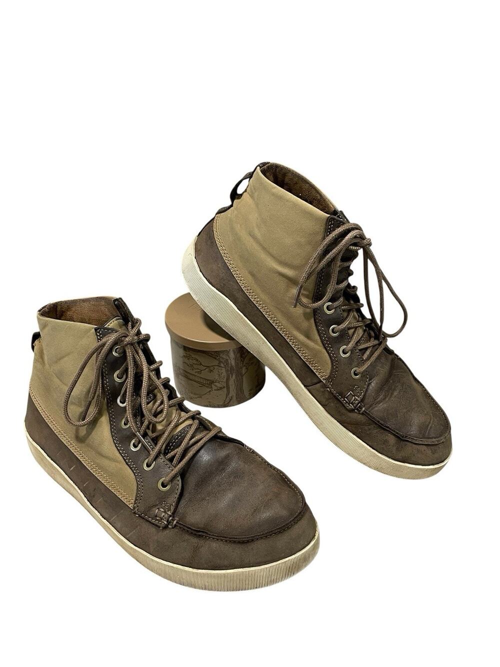 Olukai Molina Men’s 11.5 Waterproof Chukka Boots Brown Leather Hgh Tops Sneakers